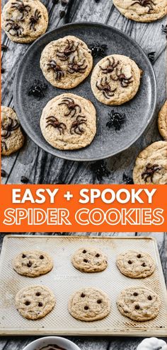 Simple and cute Halloween Spider Cookies that kids can easily make and decorate. Halloween Spider Cookies, Easy Halloween Cookies, Cookies To Make, Spider Cookies, Perfect Sugar Cookies, Cute And Spooky, Favorite Cookie Recipe, Fun Baking, Kitchen Smells