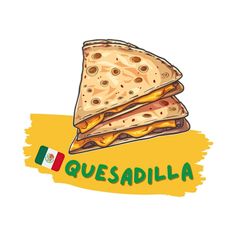 two quesadilla stacked on top of each other with the word quesadilla below it