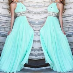 Boutique Designed "Chiffon" Gown/Dress. Strapless Full Length. Seafoam/Teal Color. Satin Type Lining. Little "Keyhole" Bust. Stitching Ribbed Details. Choker Button Style/Neck Clasp. Zip Waist. Retails $75-$200. Lightweight Feel. Size Small. Nwot!! Never Worn!! No Rips/Tears/Snags. Updated Photos-- Chest Area Measure (Un-Stretched/Stretched). Final Price Drop. Light Blue Maxi Dress For Prom, Light Blue Sleeveless Chiffon Maxi Dress, Green Sleeveless Maxi Dress For Homecoming, Light Blue Chiffon Maxi Dress For Party, Green Chiffon Maxi Dress For Evening, Flowy Green Maxi Dress For Prom, Green Chiffon Prom Dress For Summer, Summer Homecoming Floor-length Gown, Floor-length Summer Homecoming Gown