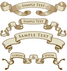 set of ribbons with place for text