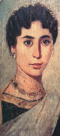 an old painting of a woman with black hair