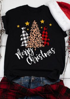 Plaid And Leopard, Diy Shirt, Plaid Christmas, Christmas Tees, Holiday Shirts, Inspiration Mode, Personalized T Shirts