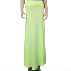 Jac Maxi Skirt Neon Yellow Striped Mermaid Boho Style Chic And Playful! New Without Tag 100% Organic Cotton Super Soft Size S Small Neon Yellow Off White Maxi Full Length Fold Over Waist Boho Style Bohemian Coachella Festival Hippie Reference Pt58 Green Stretch Maxi Skirt For Spring, Green Stretch Maxi Skirt For Summer, Green Stretch Skirt For Vacation, Fitted Green Maxi Skirt For Vacation, Yellow Stretch Skirt For Beach, Yellow Stretch Skirt For The Beach, Spring Stretch Yellow Maxi Skirt, Yellow Stretch Maxi Skirt For Spring, Yellow Summer Maxi Skirt For Day Out