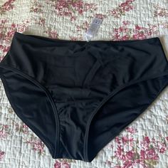 Black, Bikini Bottoms, Brand New With Tag Black Brief Tankini For Pool, Black Brief Tankini For Poolside, Black Tankini For Poolside, Black Summer Tankini Brief, Modest Tankini, Short Sleeve Kimono, Black Tankini, Frankies Bikinis, Swim Tankini