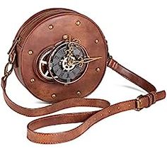 Steampunk Crossbody Shoulder Purse Leather Messenger Bag Satchel School Bag Gothic Retro Briefcase for Women (A-028) : Amazon.ca: Clothing, Shoes & Accessories Steampunk Woman, Motorcycle Bag, Vintage Crossbody Bag, Gothic Rock, Statement Bag, Estilo Punk, Round Leather