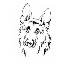 a drawing of a german shepherd dog