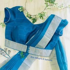 Saree Blouse With Belt Designs, Belted Blouse Design, Blouse With Belt Design, Blouses With Belt, Belt Model Blouse Designs, Bolus Design New, Blouse Belt Designs, Blouse With Belt For Saree