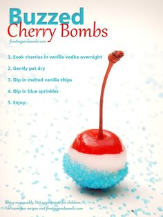 Buzzed Cherry Bombs (Vodka Soaked Cherries) | Frosting and a Smile Sommer Mad, Pink Starburst, Jello Shot, Vanilla Vodka, Boozy Drinks, Shot Recipes, Jello Shots