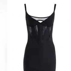 Mugler X H&M Corset-Style Sleeveless Mini Dress In Black - Bodycon Minidress Brand New With Tag Sleeveless Mini Dress With Built-in Bra For Cocktail, Summer Sleeveless Bodycon Corset Dress, Sleeveless Bodycon Corset Dress For Summer, Black Bodycon Mini Dress With Built-in Bra, Black Underbust Summer Dress, Sleeveless Bodycon Dress With Corset Back For Date Night, Sleeveless Cocktail Dress With Built-in Bra, Elegant Black Bodycon Dress With Corset Back, Sleeveless Stretch Corset Cocktail Dress