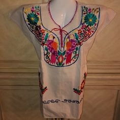 New Blouse With Beautiful Embroider More Colors Y Sz Just Ask Folk Style V-neck Beach Top, Summer Tunic Blouse With Multicolor Embroidery, Summer Multicolor Embroidery Tunic Blouse, Fitted Blouse With Multicolor Embroidery For Beach, Multicolor Folk Style Tops For Beach, Fitted Multicolor Embroidered Blouse For Beach, Multicolor Folk Tops For Beach, Folk Multicolor Beach Tops, Multicolor Floral Embroidery Summer Tunic