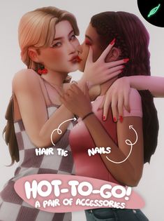 two women are hugging each other with the caption hot to go