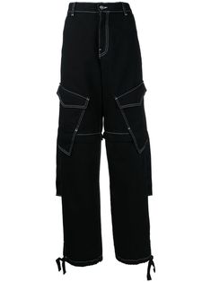 black cotton detachable cuffs high waist concealed fly and button fastening two front flap pockets two rear welt pockets straight leg Dion Lee Pants, Detachable Cuffs, Cuff Jeans, Cuffed Jeans, Fashion Aesthetics, Dion Lee, Lee Jeans, Fashion Design Clothes, Jeans Black