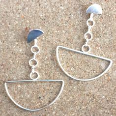 These Are So Cool Very Light Abstract Minimalist Design Silver Metal Handmade These Hang 3 Inches Will Add A Pop Of Uniqueness To Any Cute Outfit Does Miss These Light Abstract, 925 Earrings, Abstract Minimalist, Design Earrings, Design Silver, Cute Outfit, Earrings Color, So Cool, Boho Jewelry