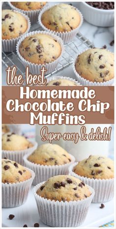 the best homemade chocolate chip muffins are super easy and delicious