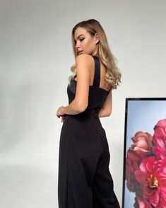 Fabric: Crepe Viscose 50%, Polyester 40%, Elastane 10% Cross-neck top Sleeveless Wide-leg pants Colors: Black Spring Evening Strapless Jumpsuit, Sleeveless Pantsuit For Formal Summer Events, Sleeveless Pantsuit For Summer Formal Occasions, Sleeveless Formal Summer Pantsuit, Sleeveless Summer Pantsuit For Formal Occasions, Sleeveless Summer Formal Pantsuit, Sleeveless Evening Pantsuit For Spring, Sleek Sleeveless Jumpsuits And Rompers For Work, Sleek Sleeveless Jumpsuit For Work