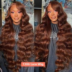 Discover effortless beauty with our Chocolate Brown Body Wave glueless lace front wig, made from 100% virgin human hair. This wig features gorgeous body waves that create a soft, romantic look, while the glueless design ensures easy wear and comfort. Perfect for all occasions, it adds volume and style with minimal effort. Key features include: ✔️ Length Options — Available in various lengths for your ideal style.✔️ Lace Type — Glueless lace front for quick and secure application.✔️ Color — Warm Chocolate Brown Hair Color, Hair Color Chocolate, Perfect Hair Color, Human Hair Color, Dark Brown Hair Color, Colored Wigs, Straight Lace Front Wigs, Body Wave Wig, Brown Wig