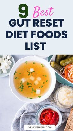 These are the 9 best foods to eat to reset  gut health. Gut reset diet, lets your inflammed gut heal and nourishes your microbiome. Learn what to eat to heal gut inflammation. Gut Healing Cleanse, Inflamed Gut Diet, Easily Digestible Meals, Gut Reset Cleanse, Gut Reset Diet, Microbiome Diet Recipes, Gut Health Meals, Probiotics Food, Gut Health Smoothie