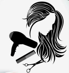 a woman's hair and comb with scissors