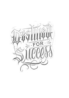 the words for success are drawn in black ink