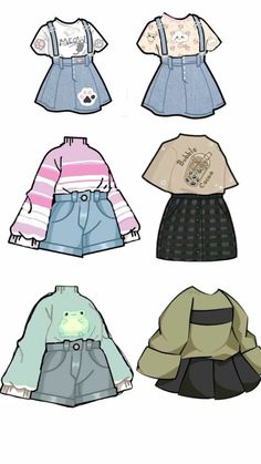 Animated Clothes, Paper Dolls Clothing, Cute Easy Doodles, Easy Doodles Drawings, Cute Doodles Drawings