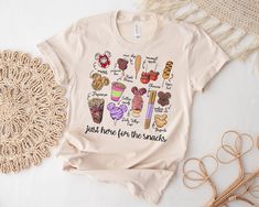 Just Here for the Snacks Orlando Vacation Shirt Mouse Vacation Shirt - Squishy Cheeks Here For The Snacks Shirt, Apple Waffles, Cotton Candy Cookies, Here For The Snacks, Magical Castle, Magical Adventure, Dole Whip, Orlando Vacation, Magical Moments