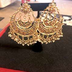 Long Kundan Chand Bali Brand New Chand Bali, Tan Brown, Bali, Womens Sizes, Women Jewelry, Brand New, Women Shopping, Color