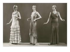 size: 24x18in Art Print: Three Twenties Mannequins in Long Dresses : Artists 1920s Outfit Ideas, 40 Days And 40 Nights, 1920s Outfit, Wax Figures, Dresses Art, 1920 Dress, Flapper Style Dresses, Mannequin Dress, Art Print Display