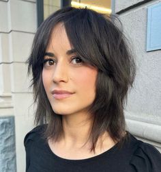 Womens Short Hair With Curtain Bangs, Shaggy Bob Hairstyles Straight Hair, Shaggy Medium Haircut, Long Bob Thinning Hair, Shag Bob Curtain Bangs, Short Shag With Curtain Fringe, Short Shag Hairstyles No Bangs, Shoulder Length Hair Cuts With Layers Straight Curtain Bangs, Short Shag Hairstyles Curtain Bangs