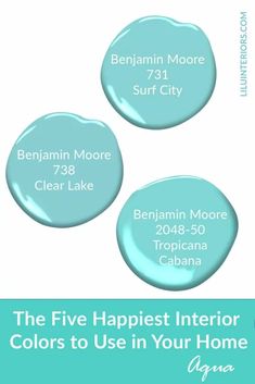 the five happlest interior colors to use in your home info graphic design