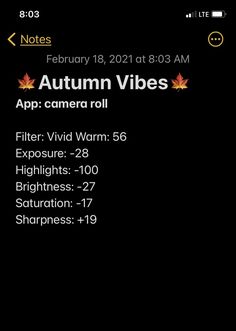 the autumn vibes app is displayed on an iphone screen, with text below it