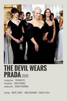 the devil wears prada 2006 poster with two women in black dresses and men in tuxedos