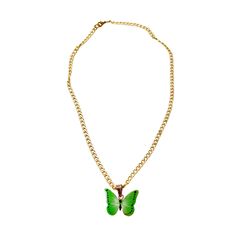 Want a trendy piece of jewelry that will upgrade your accessory stash? Then you can undoubtedly invest in this elegant green butterfly necklace and earring set. The unique and quirky butterfly-shaped pendant and earring look stunning and will certainly make you look smart. You can pair this lovely piece of accessories with any casual or party outfit, and it will make you look fashionista effortlessly. You can even pair this with formals, casuals, or any attire regardless of the occasion. Alterna Green Butterfly Charm Necklace, Trendy Green Necklace Gift, Trendy Green Necklace For Gift, Elegant Green Butterfly Necklace, Green Butterfly Charm Pendant Necklace, Green Butterfly Pendant Necklace, Trendy Butterfly Charm Jewelry, Green Jewelry With Butterfly Charm For Gift, Green Butterfly Jewelry For Gifts