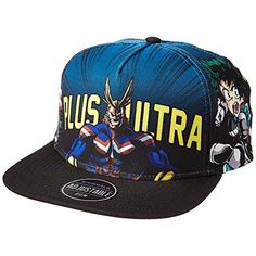 PRICES MAY VARY. Officially Licensed Brand New, Never Worn This officially licensed hat features a wraparound sublimated design featuring characters from the show with All Might front and center with the phrase PLUS ULTRA! All Might, Novelty Clothing, Plus Ultra, Baseball Caps, My Hero, Hero Academia, My Hero Academia, Shoes Jewelry, Baseball Hats