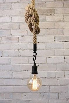 a light that is hanging from a rope