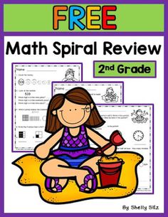 Smiling and Shining in Second Grade: Summer Math Freebie Math Spiral Review, Spiral Math, Math Pages, Learn Math, Counting Money, Homeschool Freebies, Summer Math, Spiral Review, Daily Math