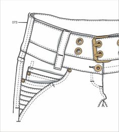 an image of the side view of a woman's pants with buttons and zippers