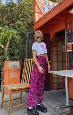 Emma Chamberlain Outfit, Outfit Look, Pink Pants, Colourful Outfits, Doc Martens, Fashion Killa