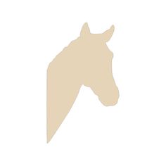 the silhouette of a horse's head is shown in beige on a white background