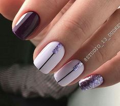 Do It Yourself Nails, Nail Design Glitter, Cotton Candy Nails, Elegant Nail Designs, Short Nails Art, Pedicures, Coffin Nails Designs, Purple Nails