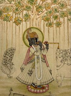 Vrundavan Art, Ancient Paintings, Indian Painting, Vedic Art, Hinduism Art, Ganesha Painting, Sanatan Dharma