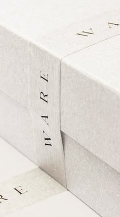 the inside of a white box with writing on it