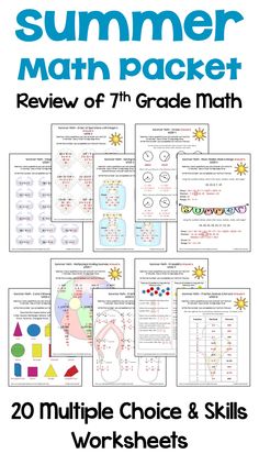 the summer math packet is full of activities to help students practice their skills