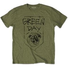 Green Day Organic Grenade Unisex T-Shirt Green Day T Shirt, Green Day Band, Screen Printing Designs, Green Tshirt, Green Day, High Quality T Shirts, Military Green, No Brand, T Shirt Design