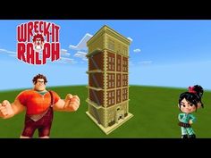 an animated character next to a tall building with the words wreck it ralph