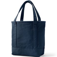 A good bag just makes life easier. Something strong well-made and spacious will come in handy when you're making a run to the library packing up your knitting or just shopping for groceries. After all you don't want to cram a purse full of heavy books. Enter the Lands' End canvas tote. Made from pure cotton this bag will last through all of life's adventures. It can hold up to 500 pounds - we've tested it just to make sure - so it can handle your makeup sweater and lunch without breaking a sweat Cheap Navy Canvas Bag For Everyday Use, Large Canvas Bag With Reinforced Handles For Everyday Use, Everyday Bucket Bag With Reinforced Handles, Cotton Tote Lunch Bag For Everyday Use, Practical Rectangular Bag With Reinforced Handles, Everyday Cotton Tote Lunch Bag, Practical Bags For Everyday Use, Navy Canvas Bag For Everyday Use, Practical Rectangular Canvas Bag With Reinforced Handles