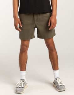 Rsq Cargo Twill Pull On Shorts. Elastic Waistband With Drawstrings For A Custom Fit. Multiple Pockets For Ample Storage. Rsq Woven Label On Rear Pocket. Approx. Inseam: 7''. 97% Cotton, 3% Spandex. Machine Wash. Imported. Casual Green Cargo Shorts With Elastic Waistband, Cotton Cargo Shorts With Drawstring For Spring, Spring Cotton Cargo Shorts With Drawstring, Cotton Cargo Shorts With Drawstring, Stretch Casual Cargo Shorts, Casual Cargo Shorts With Drawstring For Spring, Casual Drawstring Cargo Shorts For Spring, Pull On Shorts, Mens Cargo