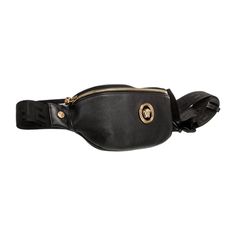 Versace Grained Calfskin Waist Bag Luxury Belt Bag With Removable Shoulder Pouch, Luxury Travel Belt Bag With Dust Bag Included, Luxury Belt Bag With Adjustable Strap, Luxury Belt Bag With Zipper For Daily Use, Luxury Belt Bag With Adjustable Strap For Daily Use, Designer Belt Bag With Gold-tone Hardware For Everyday Use, Luxury Belt Bag With Zipper Closure, Luxury Evening Belt Bag With Removable Pouch, Travel Belt Bag With Branded Hardware