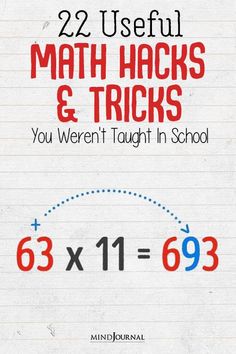 a poster with the words math hacks and tricks written on it