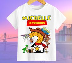 a t - shirt with an image of the cartoon character's name on it