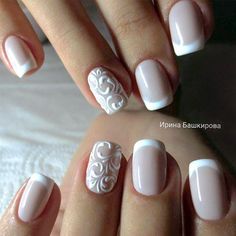 Nail Art Mariage, Wedding Day Nails, Wedding Manicure, Glitter French Manicure, French Pedicure, Gel Pedicure, French Manicure Designs, Wedding Nails French